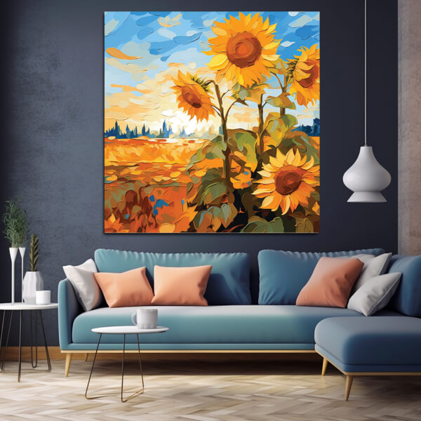 Abstract Natural Sun Flower Scenery Wall Art 014