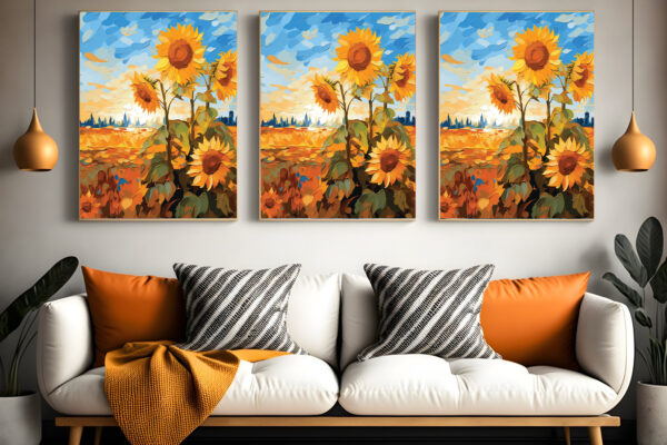 Abstract Natural Sun Flower Scenery Wall Art 014