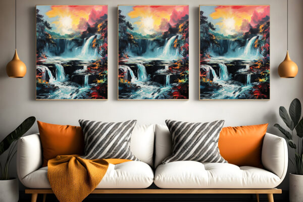 Abstract Natural Sunrise Scenery Wall Art 015