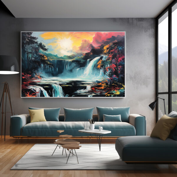 Abstract Natural Sunrise Scenery Wall Art 015