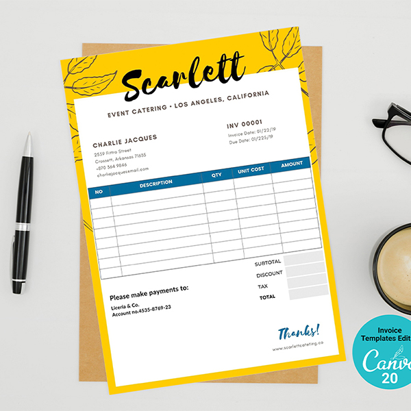 Invoice Template -CANVA invoice templateInvoice Template -CANVA Invoice Template -CANVA invoice template
