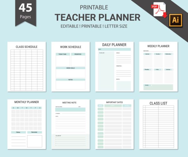 Printable Teacher Planner-DP017