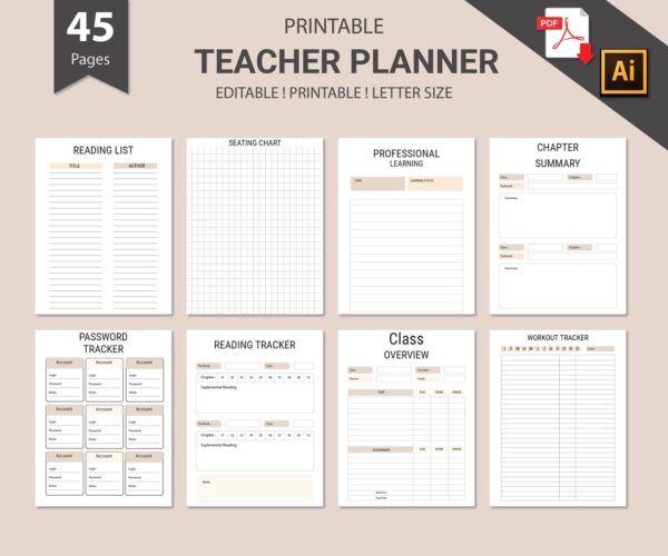 Printable Teacher Planner-DP018