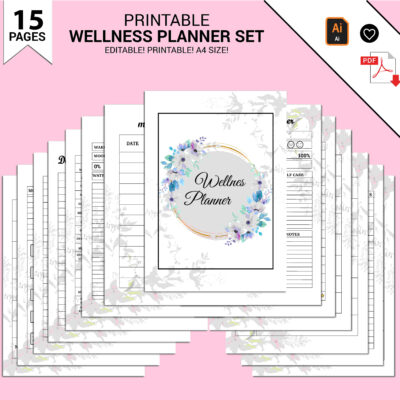 Printable  Wellness Planner Set