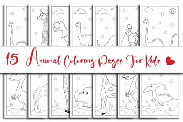 Mockup Cute Animal Coloring Pages for kids-CB08