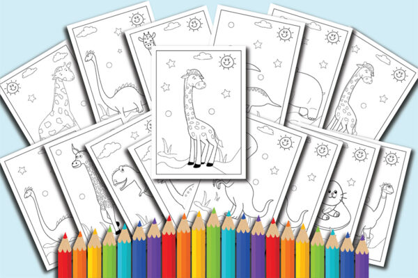 Mockup Cute Animal Coloring Pages for kids-CB08