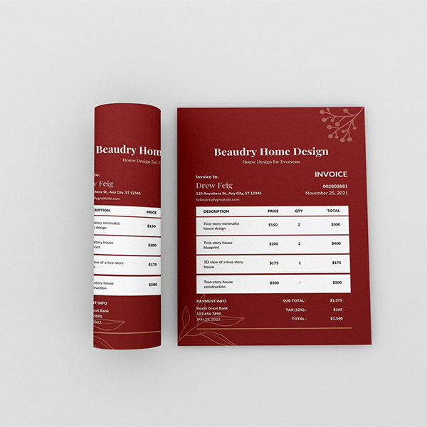 Invoice Template -CANVA invoice template