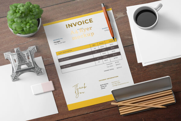 mockup 3 Invoice Template -CANVA invoice template