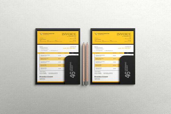mockup 6 Invoice Template -CANVA invoice template