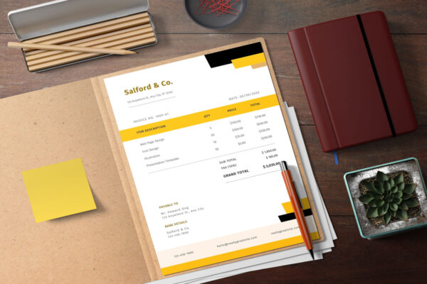 mockup Invoice Template -CANVA invoice template