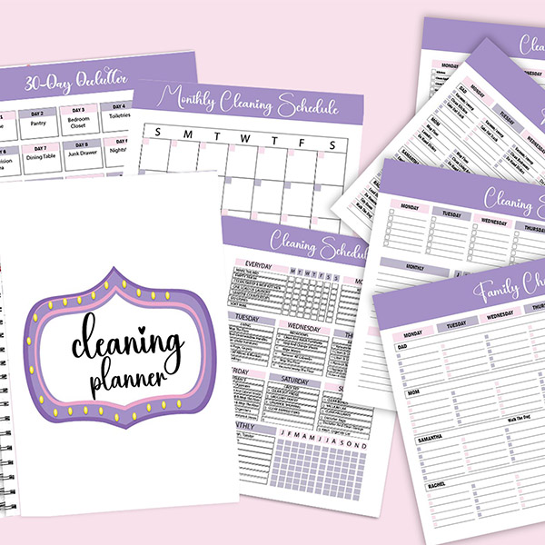 600-600 Cleaning Planner Printable, Cleaning Checklist,Monthly Cleaning, Weekly Cleaning,House Chore List-DP046