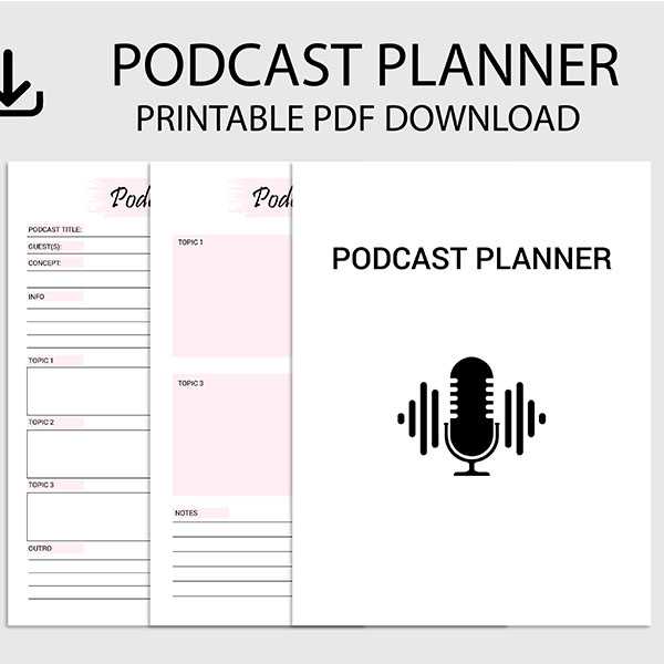 600-600 Podcast Planner Printable