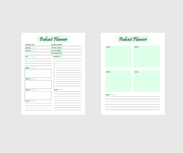 mockup-06 Podcast Episode Planner, Podcast Planner Printable, Editable Podcast Episode Launch Plan-DP030