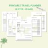 Printable Travel Planner |Travel Diary |Vacation Planner | Trip Itinerary | Travel Journal-DP029