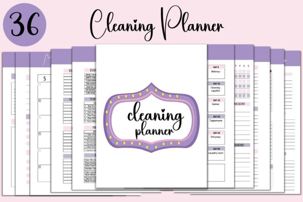 mockup 1-01 Cleaning Planner Printable, Cleaning Checklist,Monthly Cleaning, Weekly Cleaning,House Chore List-DP046