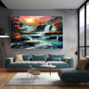 mockup 1 (9) Modern Minimal Nature Wall Decor Serene Countryside Canvas Living Room Art-113