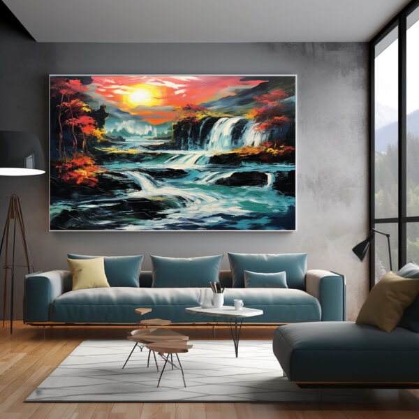 mockup 1 (9) Modern Minimal Nature Wall Decor Serene Countryside Canvas Living Room Art-113