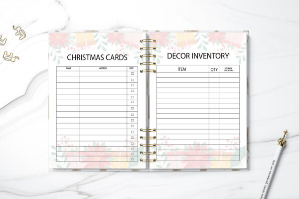 mockup Christmas Organizer, Holiday Planner, Christmas Binder, Christmas Planner Printable-DP040