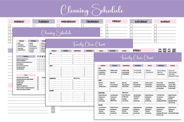 mockup 2-01-01 Cleaning Planner Printable, Cleaning Checklist,Monthly Cleaning, Weekly Cleaning,House Chore List-DP046