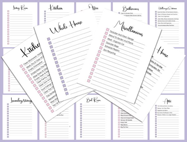 Cleaning Planner, Cleaning Checklist, Cleaning Schedule, Monthly Cleaning, Cleaning Planner Printable-DP043