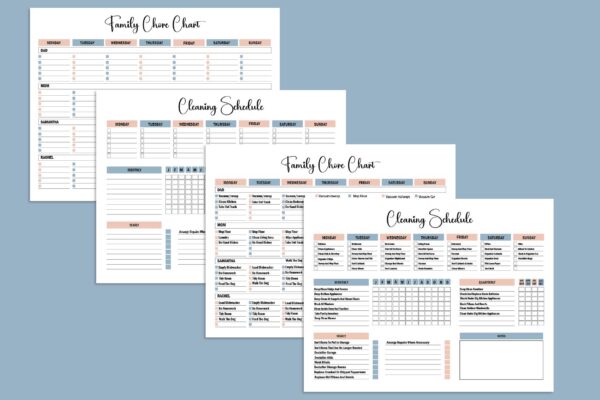 mockup 2-01 Cleaning Planner Editable, Cleaning Planner Printable, Cleaning Checklist,Monthly Cleaning-DP044