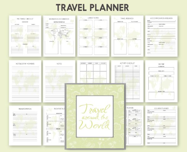 Printable Travel Planner |Travel Diary |Vacation Planner | Trip Itinerary | Travel Journal-DP029