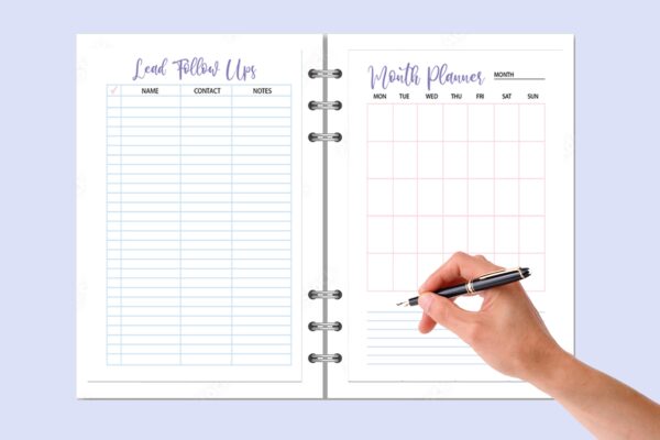 mockup 2 Work From Home Planner Printable,Work Day Organizer, Personal Daily Planner-027