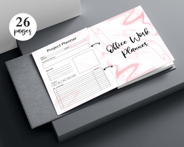 mockup 2 Work Planner Printable | Office Task Tracker | Meetings List | Work Schedule-028