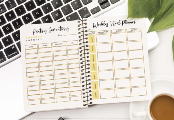 mockup 2 Meal Planner Printable | Diet Journal | Weekly Food Diary Bundle | Daily Food Journal-DP035