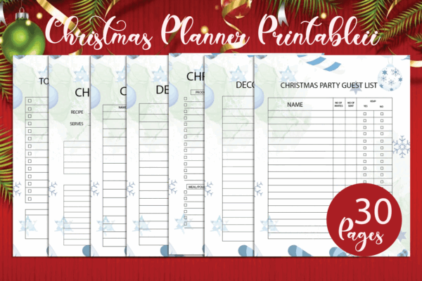 mockup-2 Christmas Organizer, Holiday Planner, Christmas Binder, Christmas Planner Printable, Gift Planner, Xmas Planner-DP039