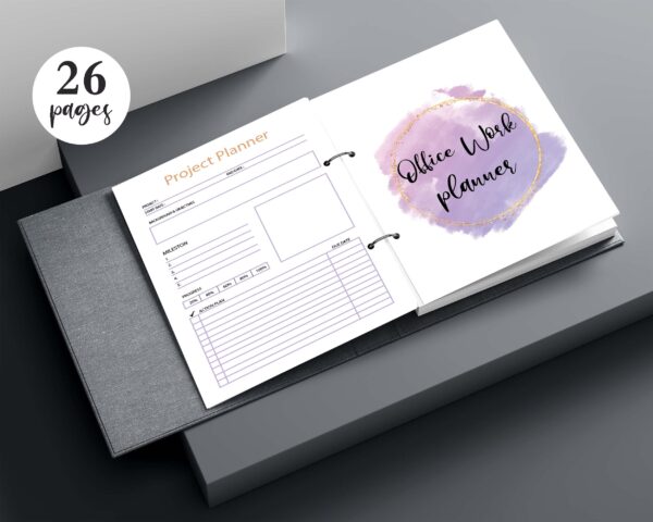 mockup 2 Office Organizer | Work Planner Printable | Office Task Tracker | Meetings List | Work Schedule-025