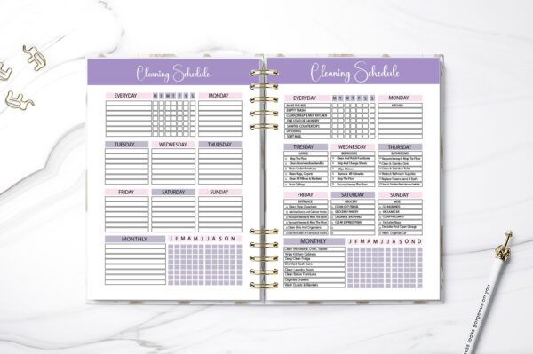 mockup 3 Cleaning Planner Printable, Cleaning Checklist,Monthly Cleaning, Weekly Cleaning,House Chore List-DP046