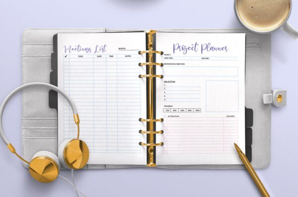mockup 3 Work From Home Planner Printable,Work Day Organizer, Personal Daily Planner-027