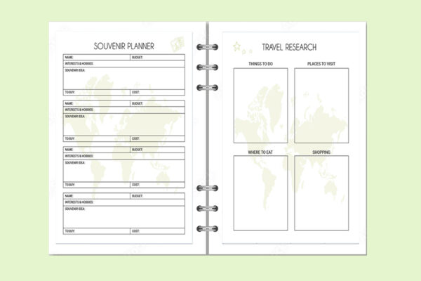 Printable Travel Planner |Travel Diary |Vacation Planner | Trip Itinerary | Travel Journal-DP029