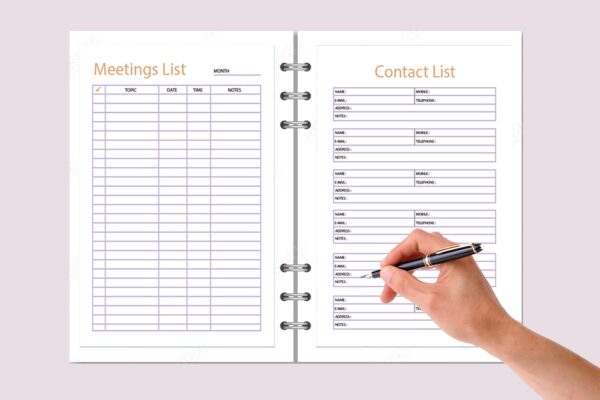 mockup 3 Office Organizer | Work Planner Printable | Office Task Tracker | Meetings List | Work Schedule-025