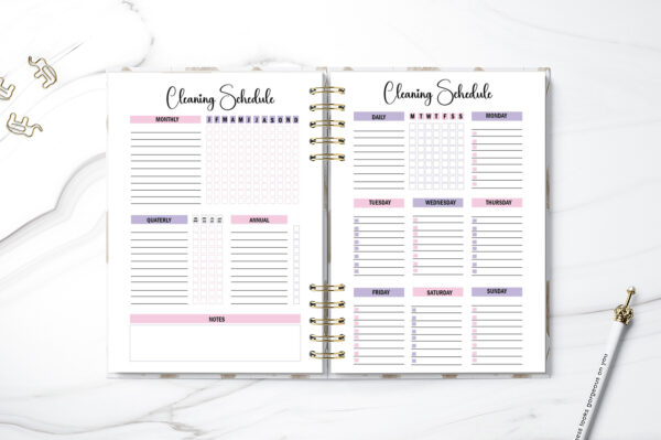 Cleaning Planner, Cleaning Checklist, Cleaning Schedule, Monthly Cleaning, Cleaning Planner Printable-DP043