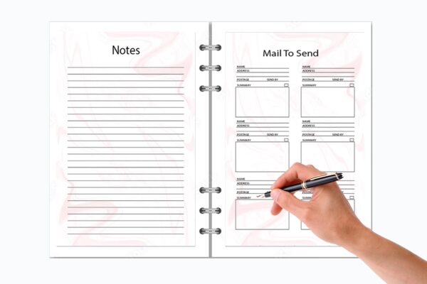 mockup 4 Work Planner Printable | Office Task Tracker | Meetings List | Work Schedule-028
