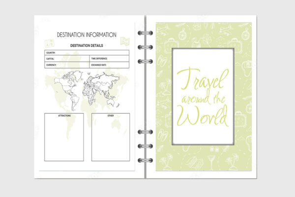 Printable Travel Planner |Travel Diary |Vacation Planner | Trip Itinerary | Travel Journal-DP029