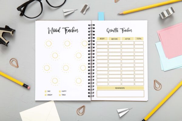 mockup 4 Meal Planner Printable | Diet Journal | Weekly Food Diary Bundle | Daily Food Journal-DP035