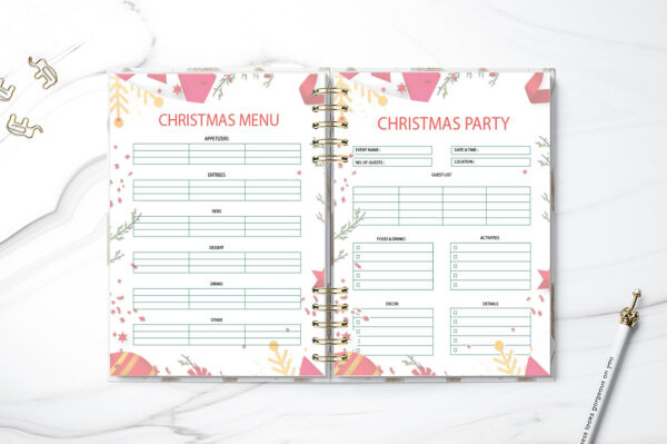 mockup 4 Christmas Planner Printable, Holiday Planner,Christmas Organizer,Christmas Binder,Gift Budget Planner-DP038