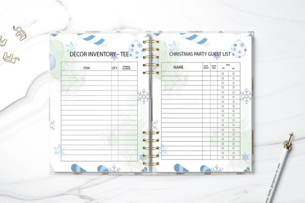mockup 4 Christmas Organizer, Holiday Planner, Christmas Binder, Christmas Planner Printable, Gift Planner, Xmas Planner-DP039