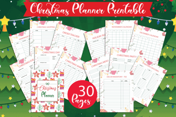 mockup-5 Christmas Planner Printable, Holiday Planner,Christmas Organizer,Christmas Binder,Gift Budget Planner-DP038