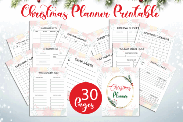 mockup-6 Christmas Organizer, Holiday Planner, Christmas Binder, Christmas Planner Printable-DP040