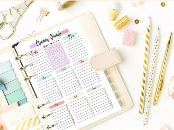 mockup 6 Cleaning Planner Editable, Cleaning Planner Printable, Cleaning Checklist,Monthly Cleaning-DP047