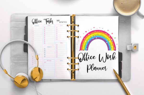 mockup Office Work Planner | Office Task Tracker | Meetings List | Work Schedule| Project Checklist| Daily Planner-026
