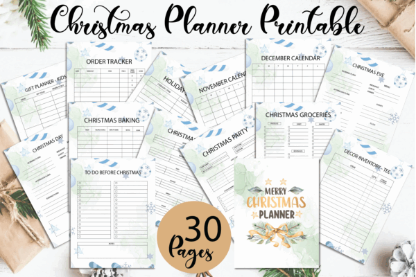 mockup Christmas Organizer, Holiday Planner, Christmas Binder, Christmas Planner Printable, Gift Planner, Xmas Planner-DP039