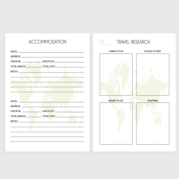 Printable Travel Planner |Travel Diary |Vacation Planner | Trip Itinerary | Travel Journal-DP029