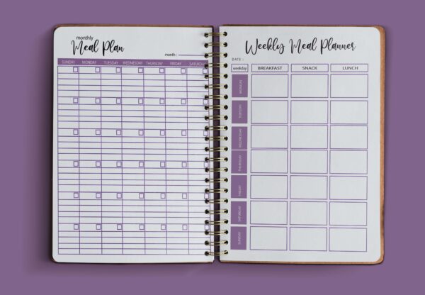 Editable Meal Planner Set | Meal Planner Bundle | Weekly Food Diary Bundle | Daily Food Journal-DP036