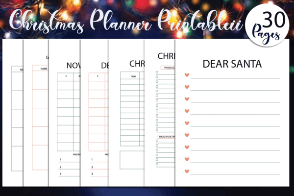 mockup-9 Holiday Planner, Christmas Binder, Christmas Planner Printable, Gift Planner, Xmas Planner-DP041