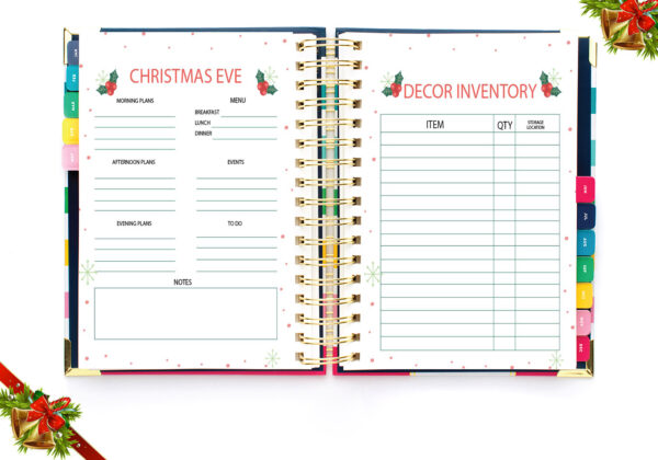 mockup9 Christmas Planner Notebook, Holiday Planner, Christmas Binder, Gift Planner-DP042